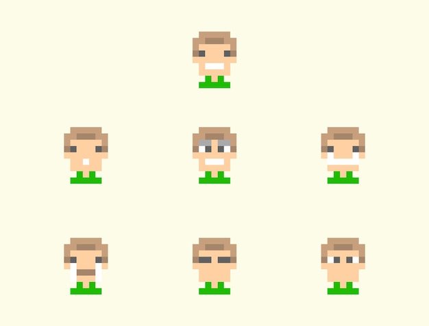 pixel art kids face