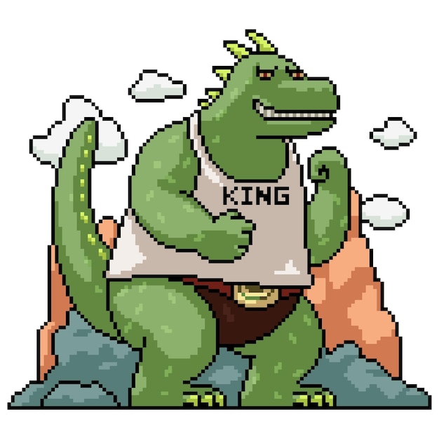 Vector pixel art king of monster