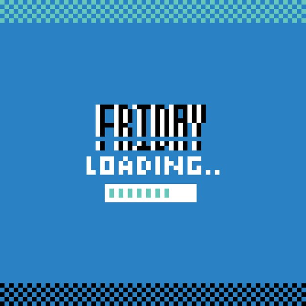 Pixel art loading waiting day