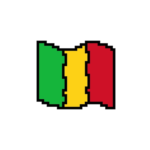 Vector pixel art mali flag