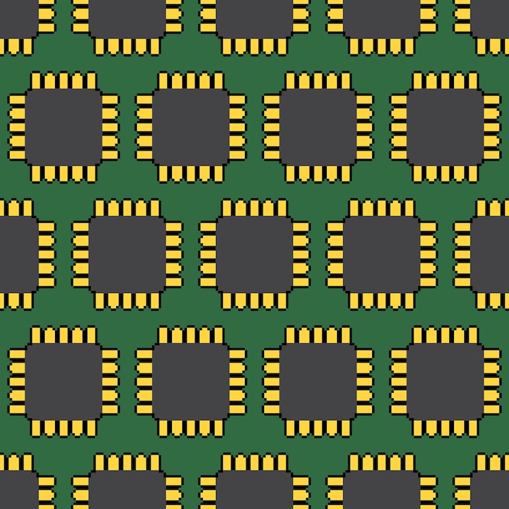 Vector pixel art minimalist pattern seamless design