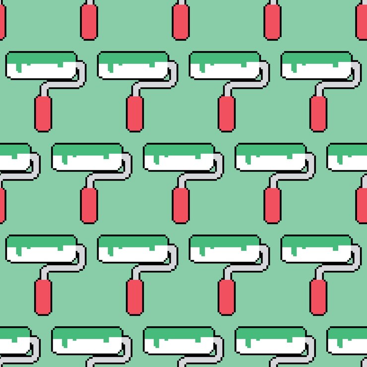 Vector pixel art minimalist pattern seamless design