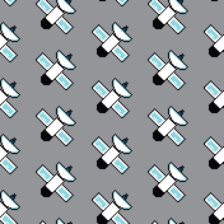 Vector pixel art minimalist pattern seamless design