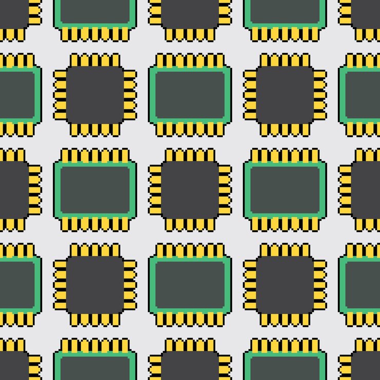 Vector pixel art minimalist pattern seamless design