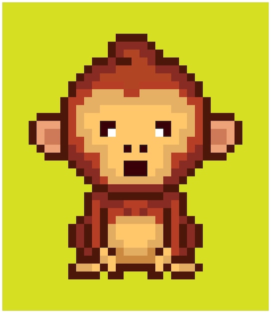 Vettore pixel art scimmia design moderno dei pixel