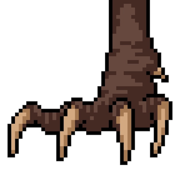 Vector pixel art of monster leg claw