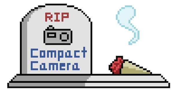 Pixel art vecchia macchina fotografica morta