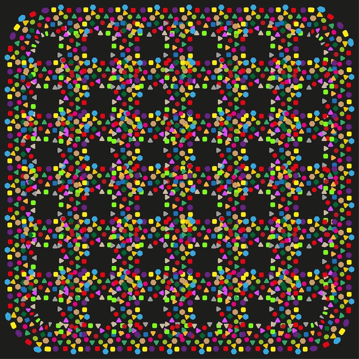 Vector pixel art pattern colorful mosaic dots abstract vector background digital glitch texture