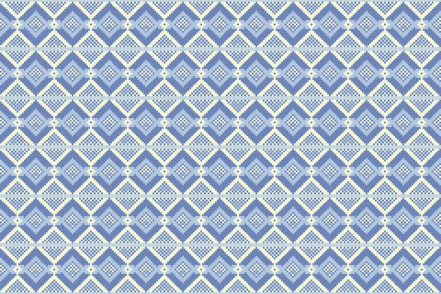 ピクセル・アート・パターン (Pixel Art Pattern) - 織物用幾何学的民族的なパターンピクセルパターン・アートの壁紙