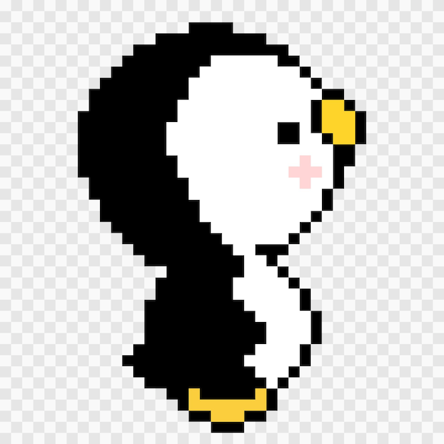 Pixel art pinguïn vectorillustratie