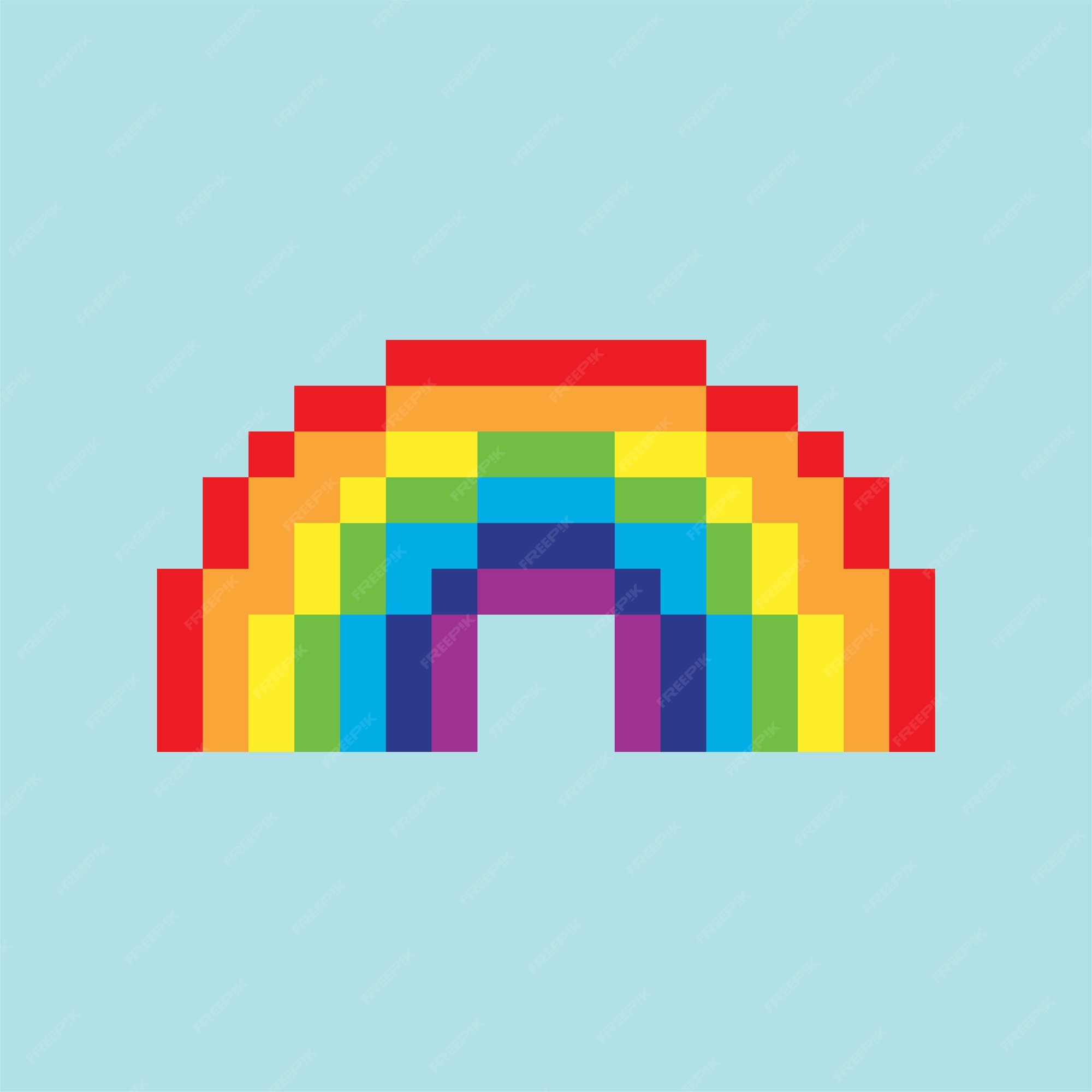 Premium Vector | Pixel Art. Rainbow Simple