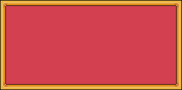 Sfondo rosso pixel art con bordo dorato per il gioco a 8 bit