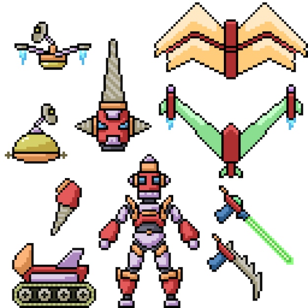 Giocattolo robot pixel art