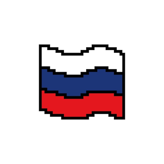 Pixel Art Russia Flag