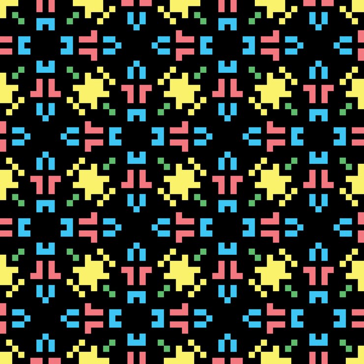 Vector 픽셀 아트 (pixel art) 없이 추상적인 패턴, 빈티지 미학, 레트로 스프라이트 디자인