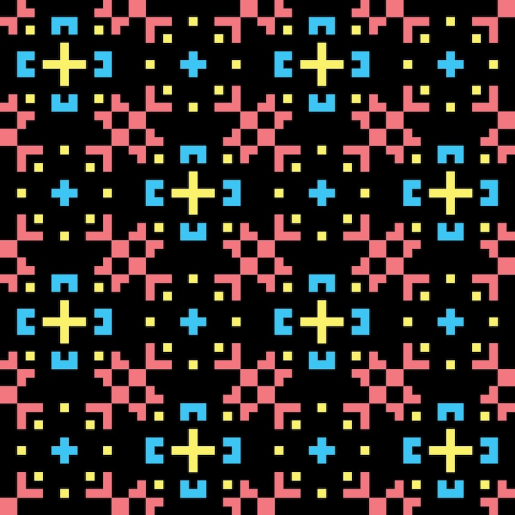 Vector 픽셀 아트 (pixel art) 없이 추상적인 패턴, 빈티지 미학, 레트로 스프라이트 디자인