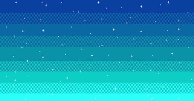 Pixel art seamless background Night sky or space in 8bit style Vector illustration eps 10