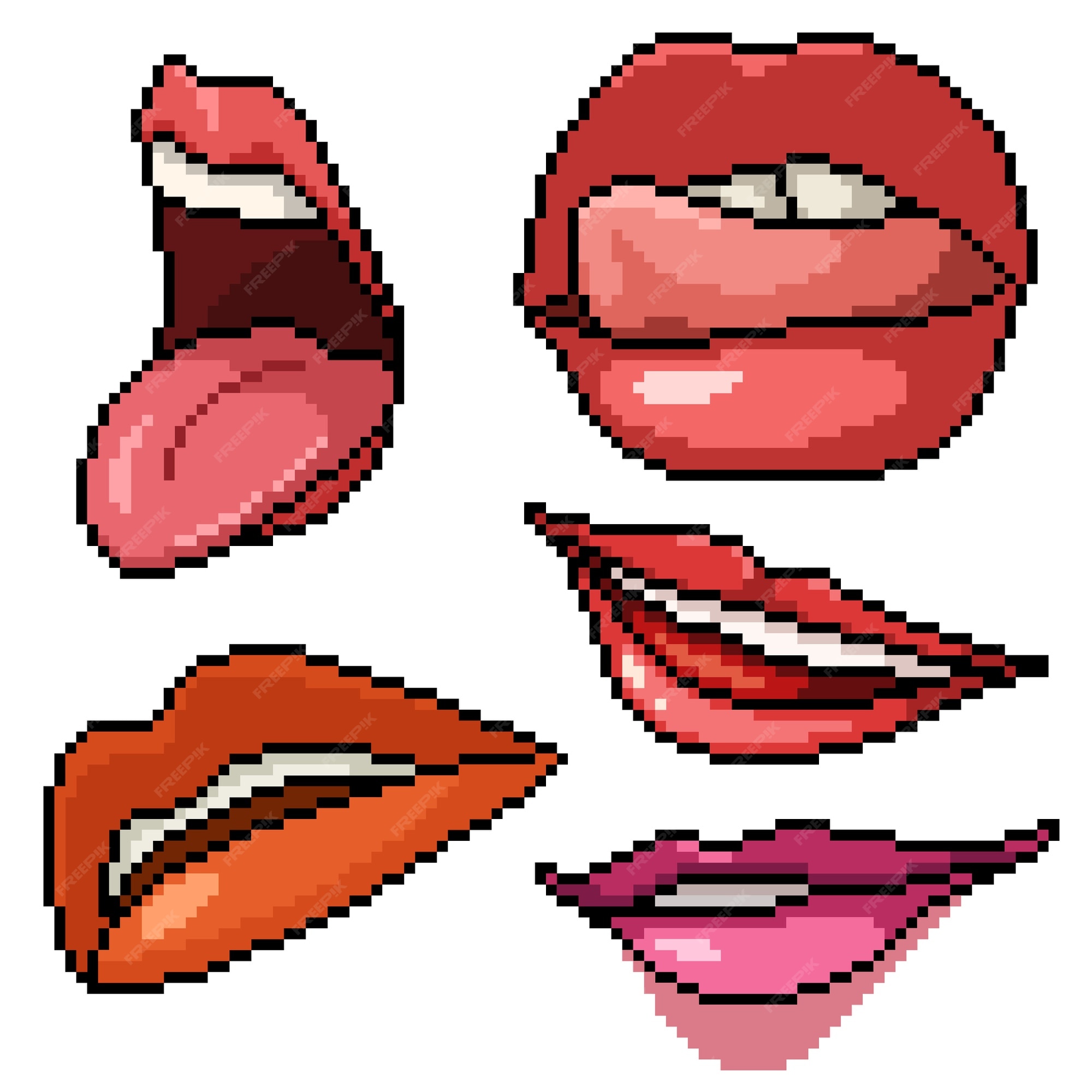 Lips Pixel Art Stock Illustration 507109480