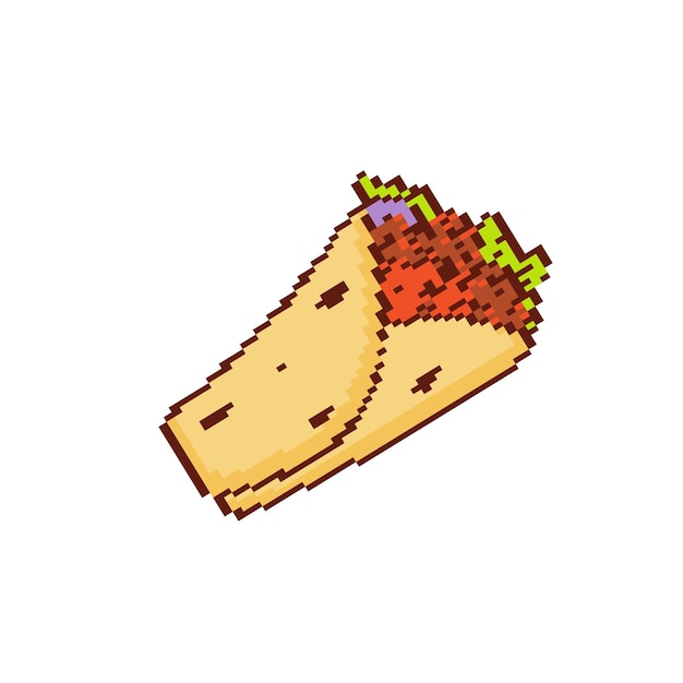 Вектор Пиксельная векторная икона shawarma