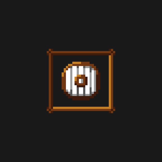 pixel art shield for game asset