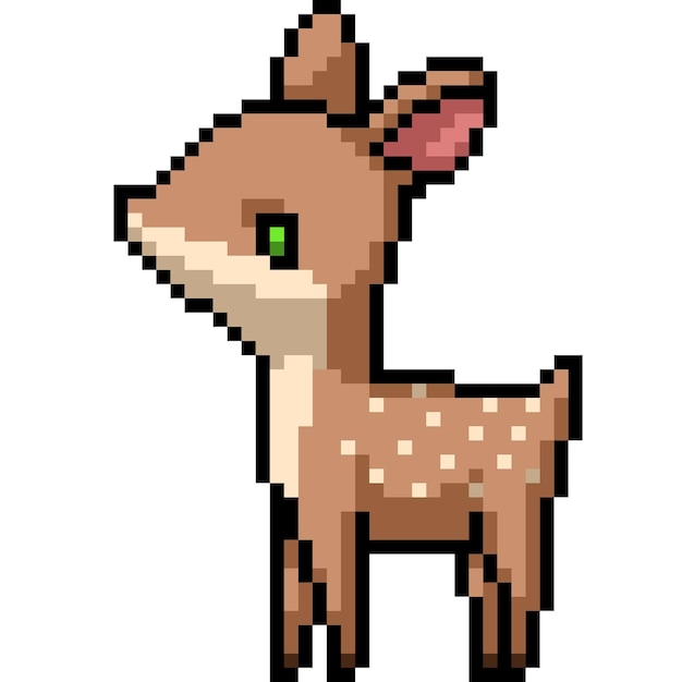 Vector pixel art small young deer