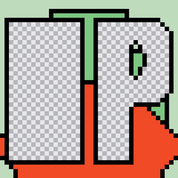 Vector pixel art social media post template design