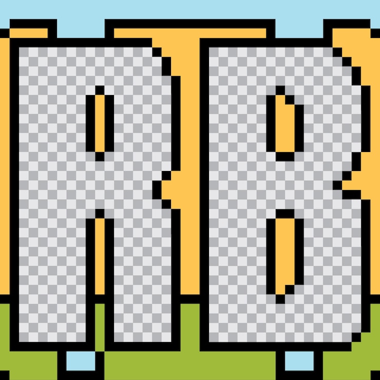 Vector pixel art social media post template design