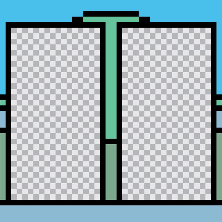 Vector pixel art social media post template design