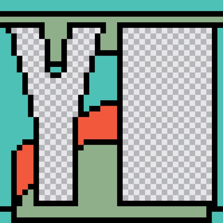 Vector pixel art social media post template design