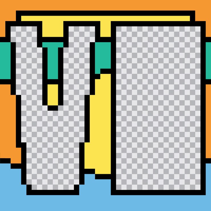 Vector pixel art social media post template design