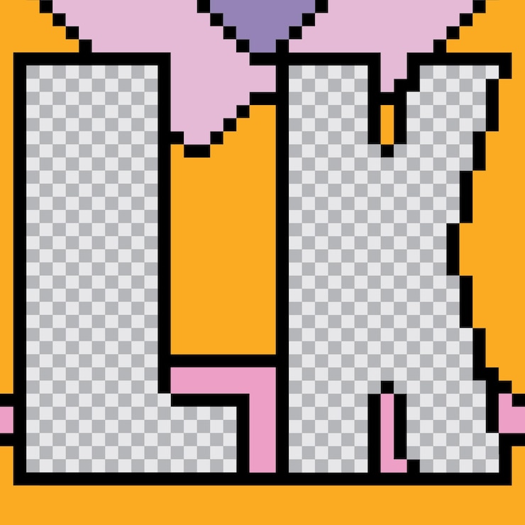 Vector ピクセルアート ソーシャルメディア 投稿 テンプレート デザイン