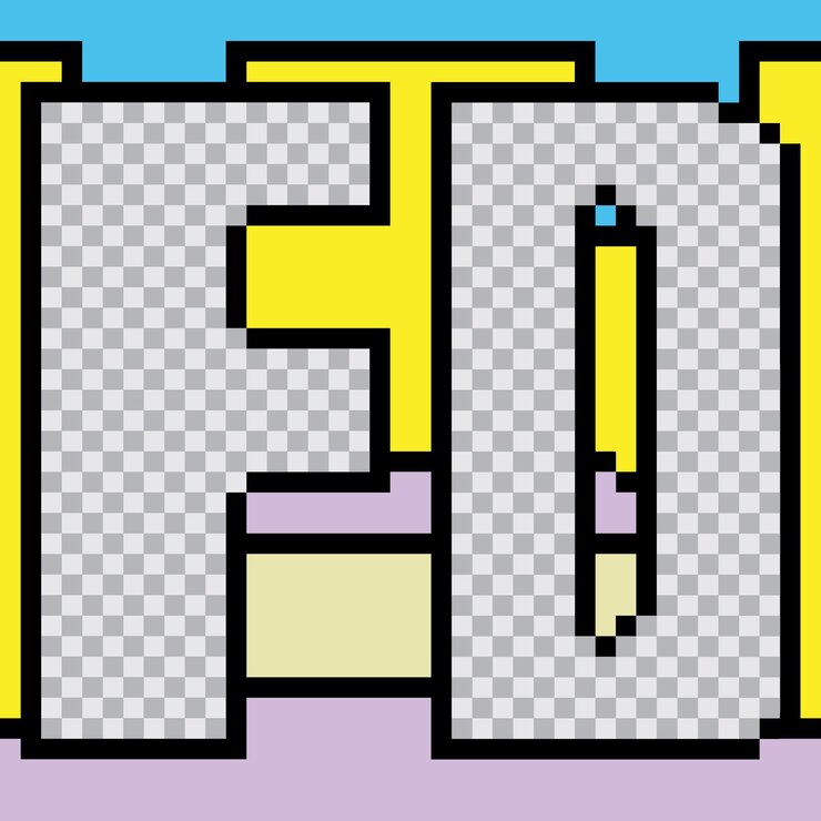Vector pixel art social media post template design