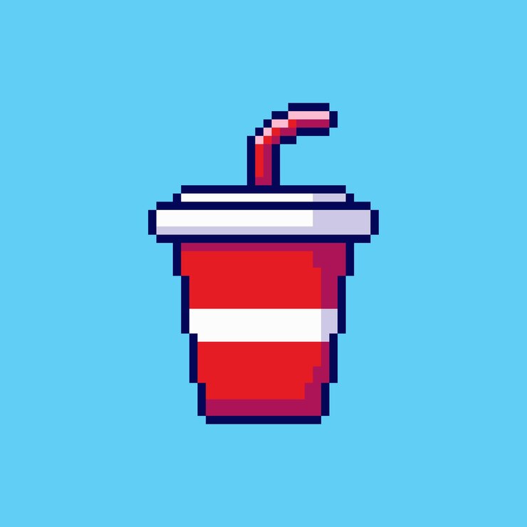 Pixel art Soda Cup game asset design