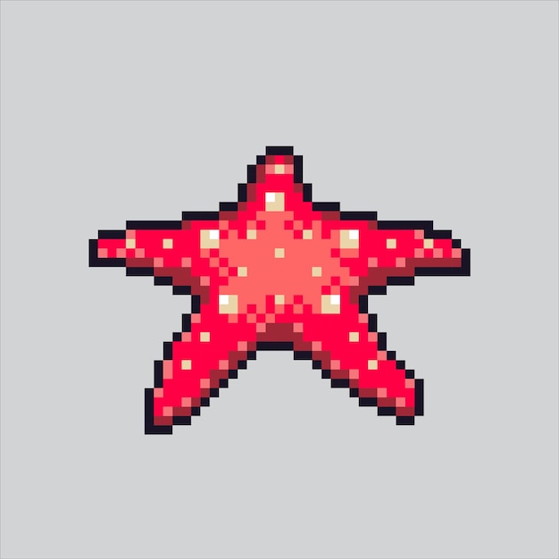 Pixel art starfish Pixelated starfish animal coral reef starfish for the pixel art game