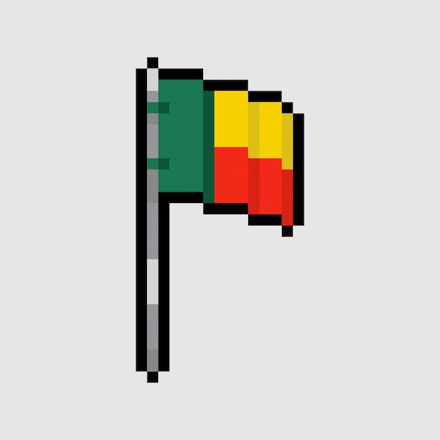 Vector pixel art stijl, 18 bit stijl benin vlag vector