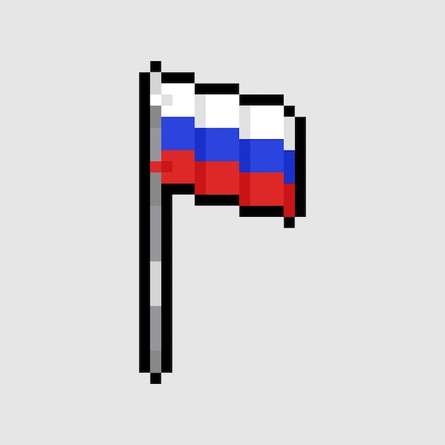 Vector pixel art stijl, 18 bit stijl rusland vlag vector