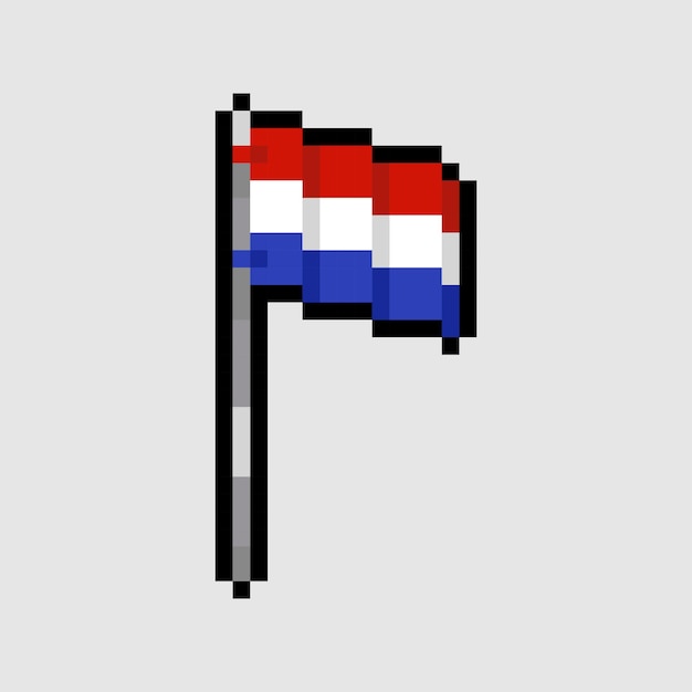 Vector pixel art-stijl, 18-bits stijl nederlandse vlag vector