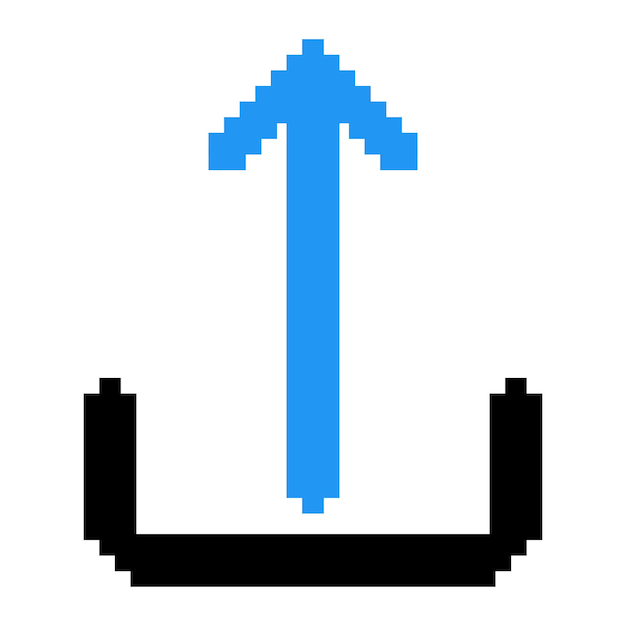 pixel art stijl upload icoon knop upload ikoon knop