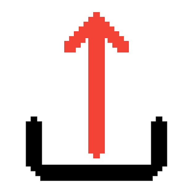 pixel art stijl upload icoon knop upload ikoon knop