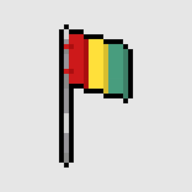 pixel art style, 18 bit style Guinea flag vector