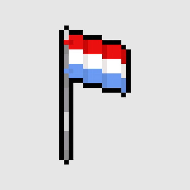 pixel art style, 18 bit style Luxembourg flag vector