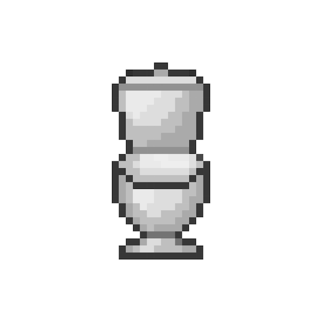 pixel art style 18 bit toilet vector