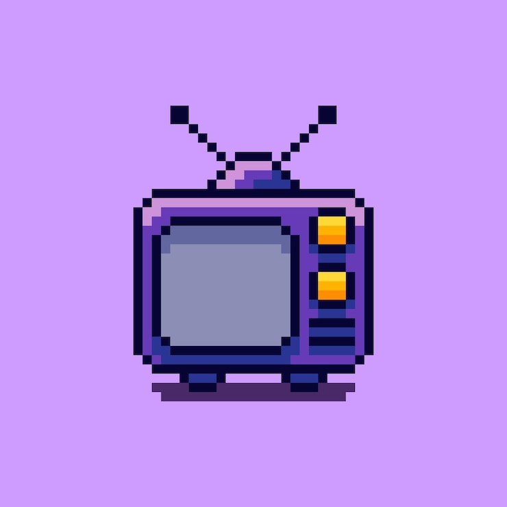 Pixel art style retro tv design