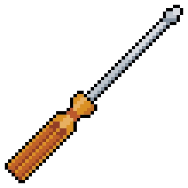 Pixel art tools screwdriver. bit game item
