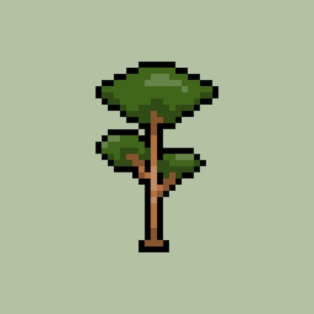 Vector pixel art tree