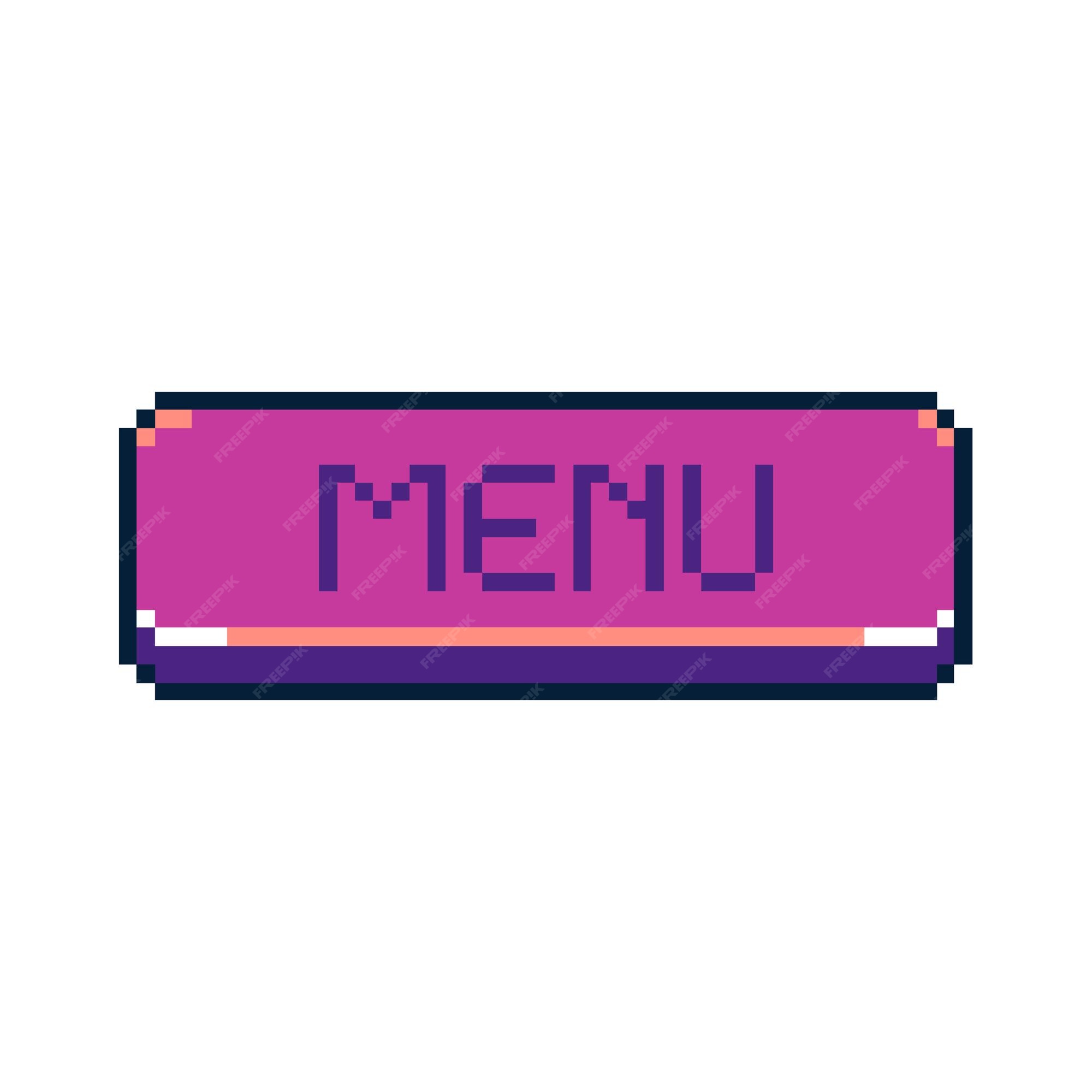 Premium Vector | Pixel art ui button