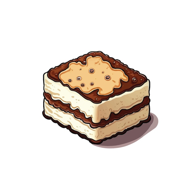 Vector pixel art van tiramisu gepixeld