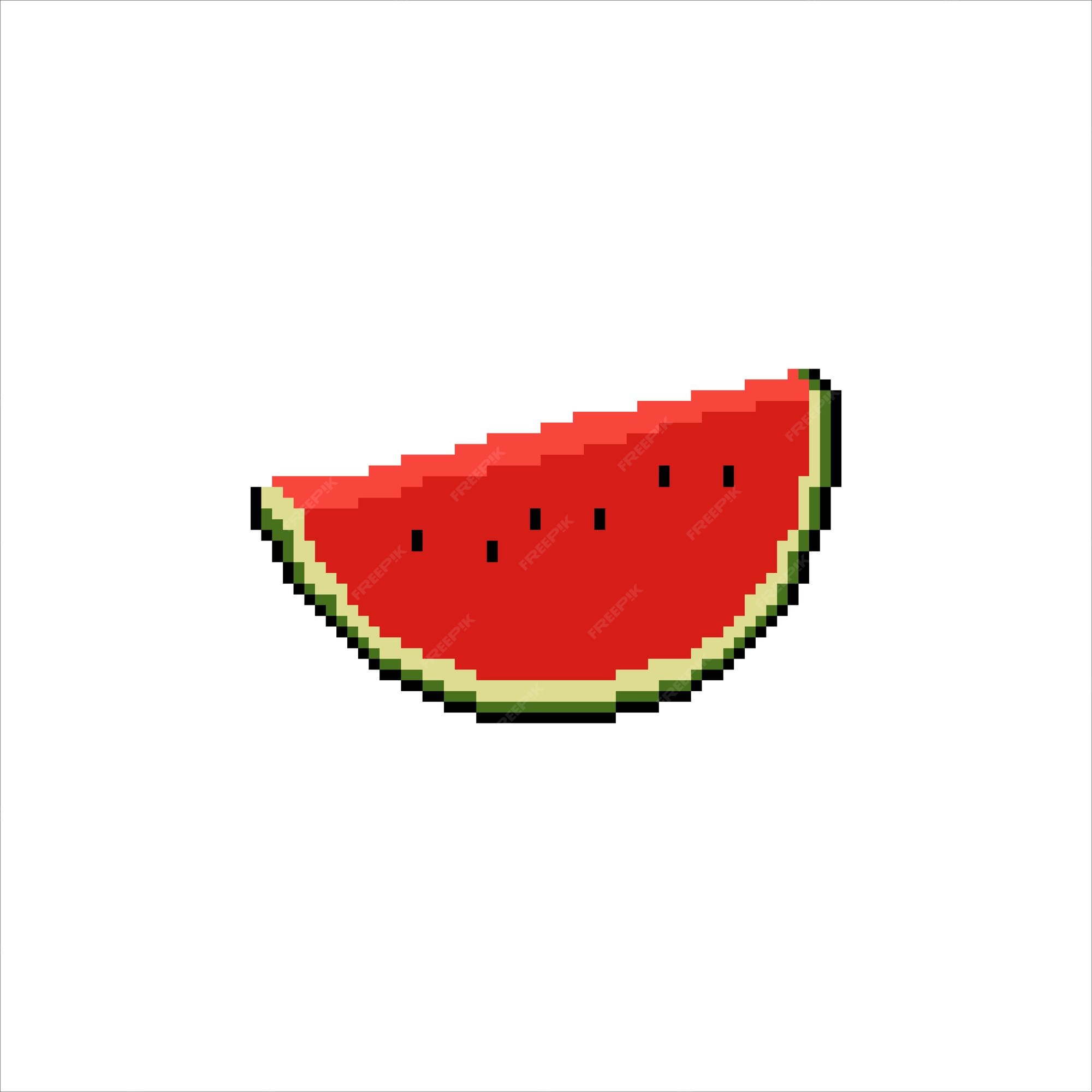 Pixel art watermelon icon 32x32 pixels Royalty Free Vector