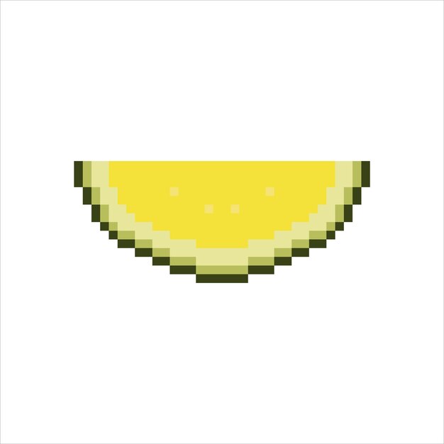 Pixel art with yellow  watermelon slice. vector illustration on a white background.