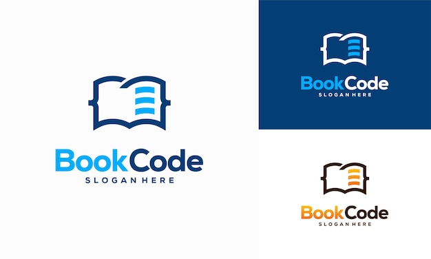 Pixel Book Logo sjabloonontwerpen Codeerboek Logo ontwerpen vectorillustratie Programmeur logo